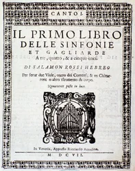 Portada de Primo libro di sinfonie e gagliarde de Salomone Rossi
