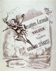 Portada de la partitura musical de Carnevals-Botschafter (op 270) de Johann Strauss