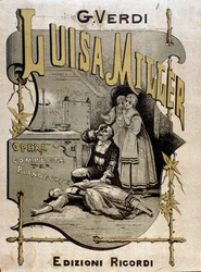 Frontispicio de la partitura musical de Luisa Miller, ópera de Giuseppe Verdi