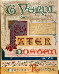 Frontispicio de la partitura musical de Pater noster de Giuseppe Verdi