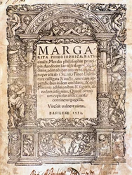 Frontispicio de la Margarita Philosophica (xilografía)