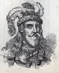 Galeazzo segundo Visconti - Retrato de Galeas II Visconti - Galeazzo II Visconti - 1320-1378 - grabado