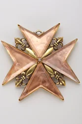 Gran Ducado de Toscana - Orden de San Esteban: cruz de prior o bailío - anverso - Modelo del siglo XVII - Bronce dorado, cobre y cristal tamaño - D: 9.7 cm; peso: 70 g - Colección privada