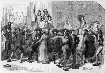 Jean-Lambert (Jean Lambert) Tallian (1767-1820) revolucionario y periodista francés, el 23 de septiembre de 1793, fue enviado en misión a Burdeos para reprimir los movimientos federalistas - Grabado en “Histoire des Girondins” de Alphonse de Lamartine (179