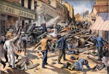 Jornada de disturbios en Villeneuve Saint Georges. Grabado del periódico "Le Petit Parisien"