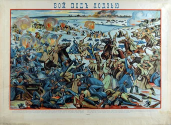 La batalla de Lodz enfrentando al ejército alemán y al ejército ruso (1914) - La batalla de Lodz por Anónimo