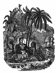 La vida de los piratas en la isla de Madagascar. Grabado de “The pirate own book” 1837
