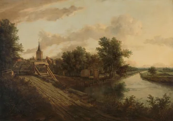 Paisaje con puente rodante