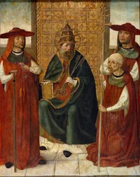 El cardenal Pedro González de Mendoza rezando ante San Pedro