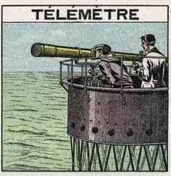 Reflexión de la luz: el telémetro utilizado para la navegación. Ilustración anónima de 1925. Colección privada.
