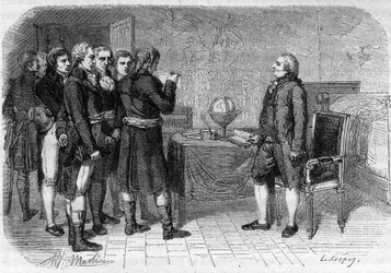 Luis XVI Rey de Francia recibiendo su sentencia de muerte, Le Temple