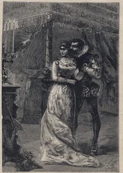 Lucrezia Borgia con su primer esposo Giovanni Sforza d