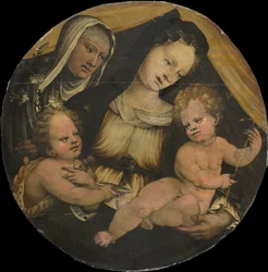 La Virgen y el Niño con el Niño Juan Bautista y Santa Clara