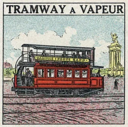Tracción mecánica: tranvía de vapor apareció en París a finales del siglo XIX en la línea de la Bastilla - puerta Bapp. Ilustración anónima de 1925. Colección privada.