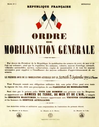 Orden de movilización en Francia el 02 de septiembre