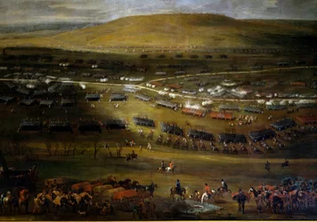 Paso del Mosela en 1705. Pintura anónima de 1705. Castillo de Vaux Le Vicomte.