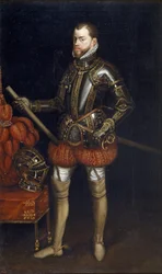 Retrato de Felipe II en armadura de la batalla de San Quintín