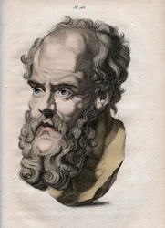 Fisionomía - el filósofo griego Sócrates (ca. 469 a.C.-399 a.C.) (Busto de Sócrates (ca 469 a.C.-399 a.C.), filósofo ateniense) grabado de 1808 en “El arte de conocer a los hombres a través de la fisionomía” de Johann Gaspar (Gaspard) Lavater (1841-1801)