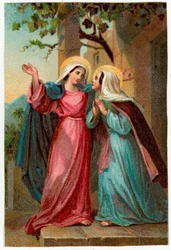 Imagen piadosa: La Visitación de María a Isabel