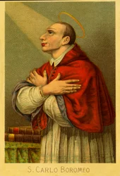 Imagen piadosa: Carlos Borromeo cardenal arzobispo de Milán