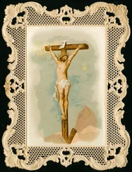 Imagen piadosa: Crucifixión (cromolitografía)
