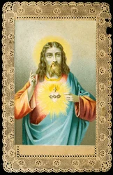 Imagen piadosa: Jesús con el Sagrado Corazón