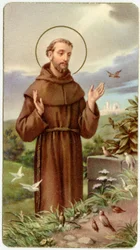 Imagen piadosa: San Francisco de Asís (cromolitografía)