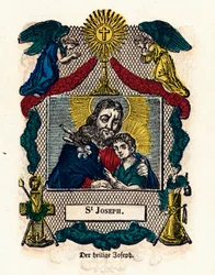 Imagen piadosa: San José. Grabado del siglo XIX. Colección privada