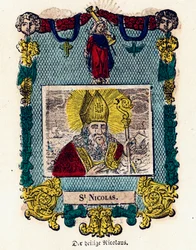 Imagen piadosa: San Nicolás. Grabado del siglo XIX Colección privada