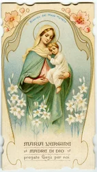 Imagen piadosa: Virgen con niño