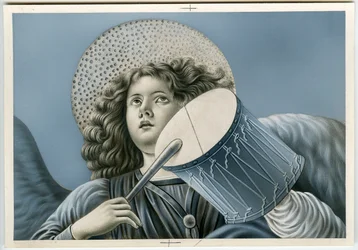 Imagen piadosa: un ángel músico