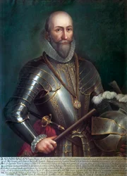 Retrato de Álvaro de Bazán y Guzmán, primer marqués de Santa Cruz (1526-1588), almirante y navegante español. Pintura anónima, óleo sobre lienzo.