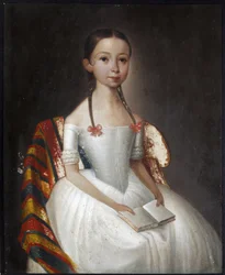 Retrato de una niña con un libro
