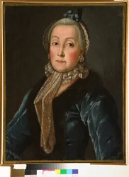 Retrato de la condesa Anna Danilova Trubetskaya (1710-1780), de soltera Drutskaya Sokolinskaya - Pintura anónima, óleo sobre lienzo (60x46,5 cm), segunda mitad del siglo XVIII - (Retrato de la condesa Anna Danilovna Trubetskaya, nacida Drutskaya-Sokolinska