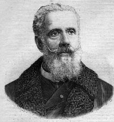 Retrato de Anatole de La Forge (1821-1892), político francés. Grabado en "Le Petit Parisien"