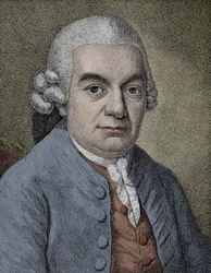 Retrato de Carl Philipp Emanuel Bach (1714 - 1788), compositor alemán (grabado)