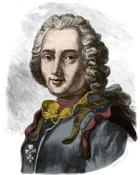 Retrato de Claude, caballero y luego conde de Forbin (1656 - 1733) marinero francés. Grabado del siglo XIX. Colección privada