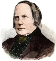 Retrato de Edgar Quinet (1803-1875) escritor e historiador francés. Grabado en "Le Petit Parisien"