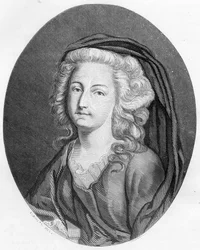 Retrato de Elisabeth Philippine Marie Helene de Francia llamada Madame Elisabeth (1764-1794), hermana de Luis XVI - Grabado de 1863 en "Le Livre Rouge - Histoire De L