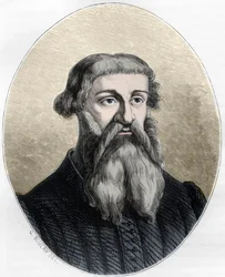 Retrato de Etienne Dolet, erudito, traductor e impresor francés - retrato de Etienne Dolet (1509 -1546), escritor, poeta, impresor, humanista francés - Grabado de 1863 en “Le Livre Rouge - Histoire De L