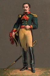 Retrato de FRANCISCO SOLANO LOPEZ (1827-1870) dictador paraguayo. Cromolitografía Colección privada