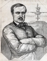 Retrato de Francois-Desire Froment-Meurice (Francois Desire Froment Meurice) (1802-1855) orfebre francés. Grabado de 1855. Colección privada