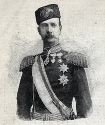 Retrato de Jorge I Rey de Grecia (1845-1913). Grabado en "Le Petit Parisien"