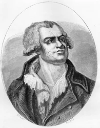 Retrato de Georges Danton (1759-1794) orador y político - Grabado de 1863 en "The Red Book - Histoire De L