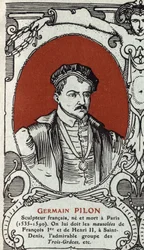 Retrato de Germain Pilon (1535-1590), escultor francés. Grabado de 1914. Colección privada