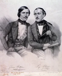 Retrato de Giovanni Bottesini (a la izquierda) y Luigi Arditi (grabado).