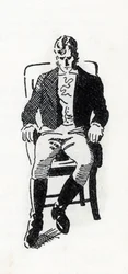 Retrato de Heathcliff, personaje de la novela "Cumbres Borrascosas" de Emily Bronte (dibujo)