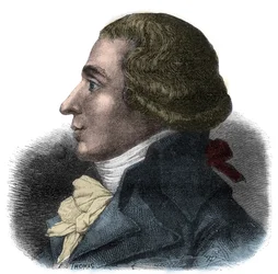 Retrato de Jean-Baptiste Boyer-Fonfrede (Jean Baptiste Boyer Fonfrede) (1766-1793), político francés - Diputado a la Convención, pertenece a los Girondinos - Grabado en “Histoire des Girondins” de Alphonse de Lamartine (1790-1869) 1865-1866 - Colección pri