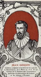 Retrato de Jean Goujon (1510-1567), escultor y arquitecto francés. Grabado de 1914. Colección privada