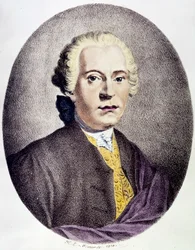 Retrato de Johan Adolf Hasse (1699-1783) compositor barroco, grabado del siglo XVIII, colección privada